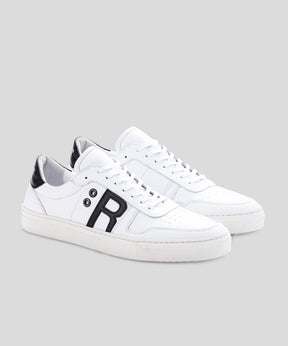 Chaussures de sport en cuir à imprimé RD: Blanc