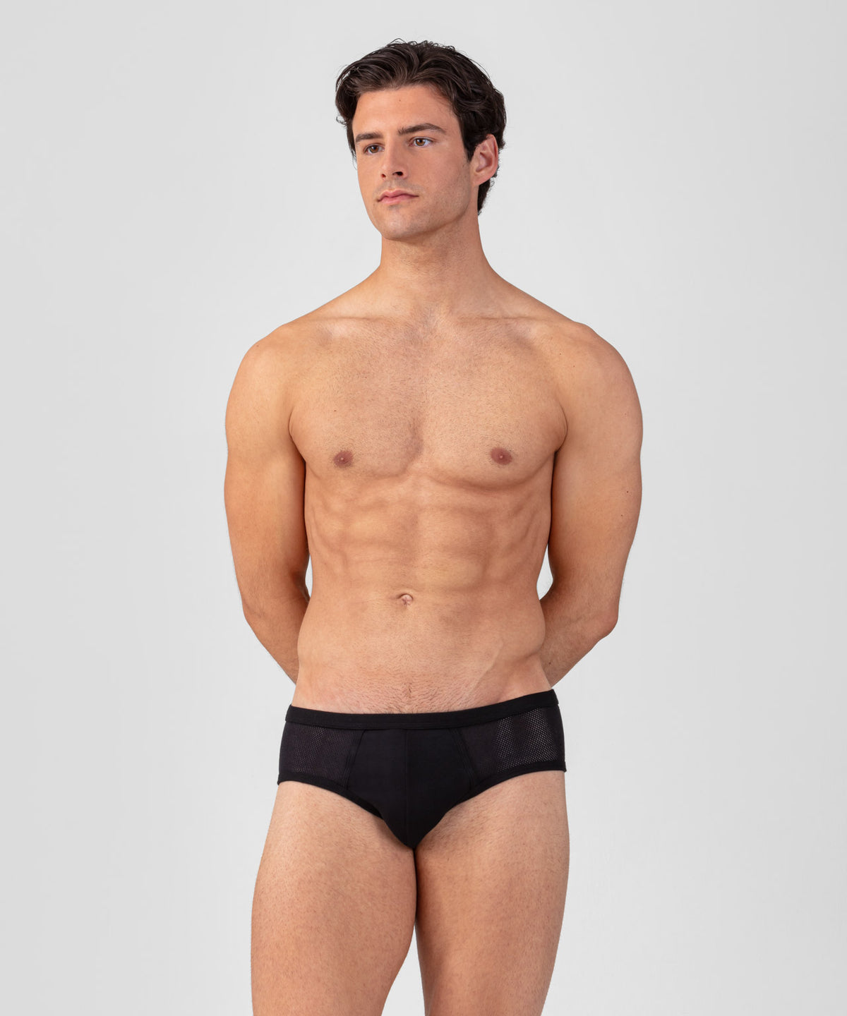 Slip Y-front en mesh: Noir