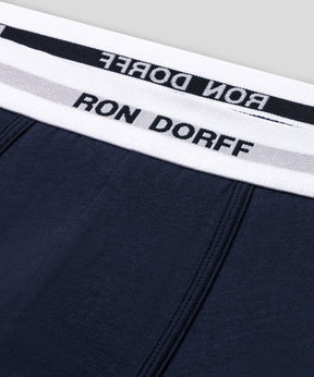 Boxer en coton à imprimés RON DORFF: Bleu marine/Blanc/Noir