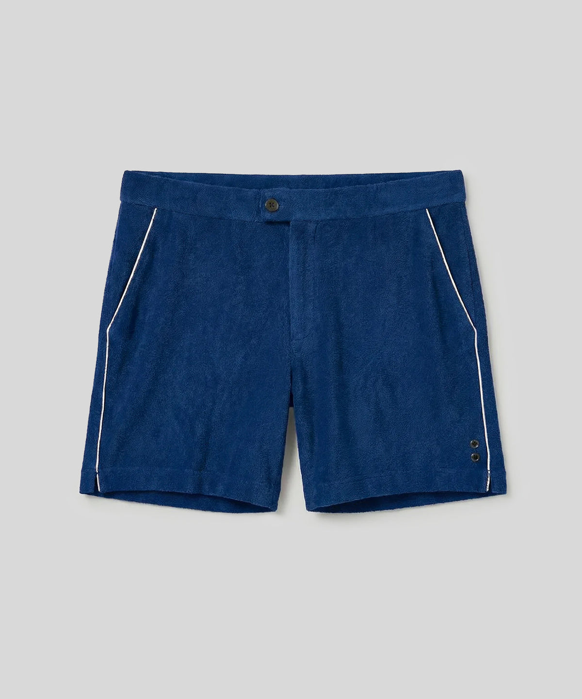 Cotton Terry Tennis Shorts w. Piping: Bleu