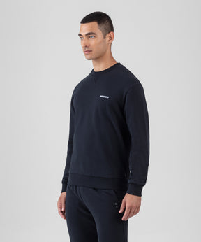 Sweatshirt coupe décontractée en coton organique à imprimé RON DORFF: Noir