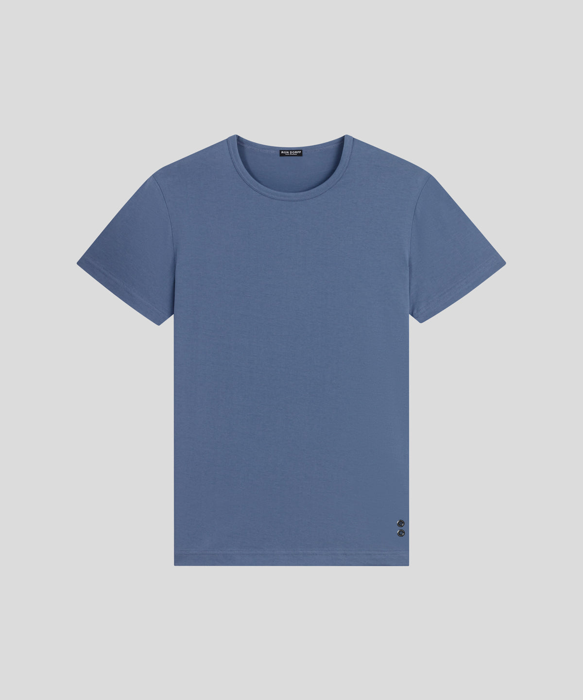 T-shirt col rond en coton: Bleu gris