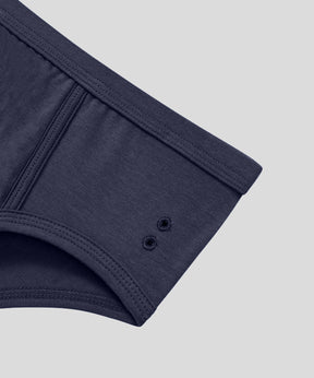 Slip Y-front en coton uni: Bleu marine