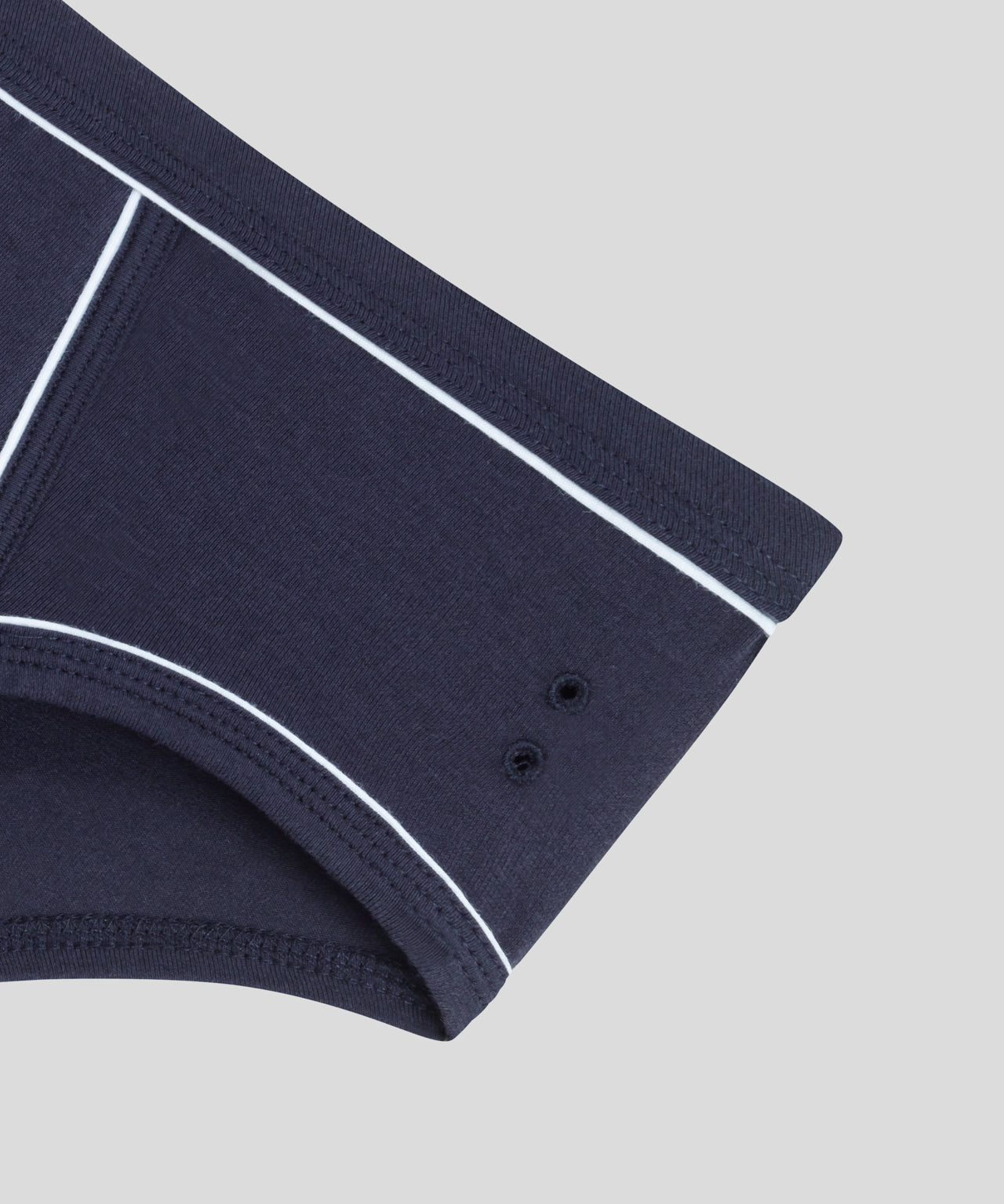 Slip Y-front en coton avec passepoil: Bleu marine