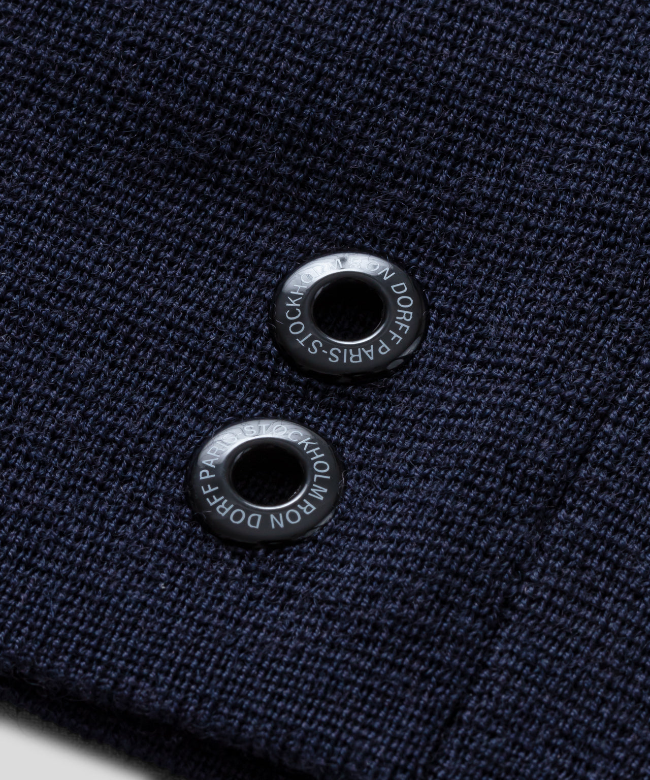 Veste zippée à col montant en laine: Bleu marine