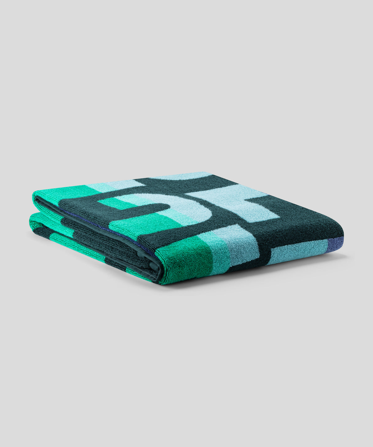 Serviette de plage en coton terry "BEACH BLISS": Vert pin