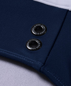Slip de bain coupe ajustée à ceinture contrastée: Bleu marine
