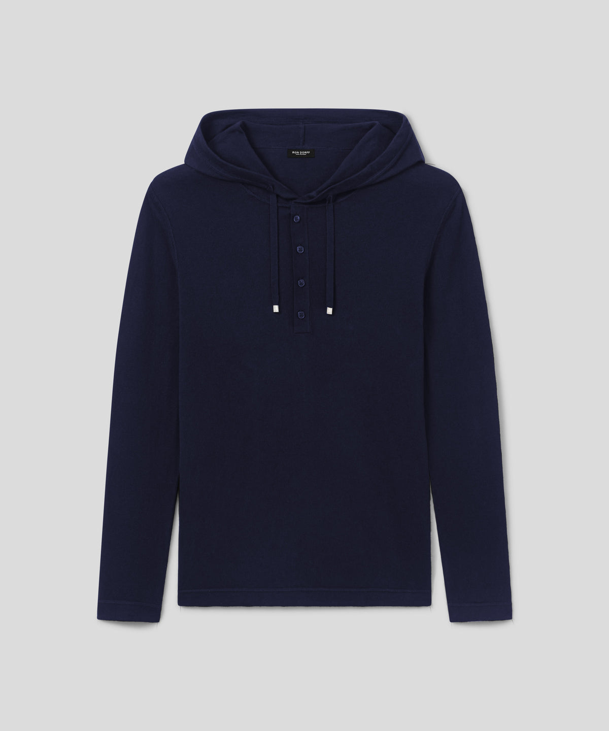 Light Cotton-Silk Hoodie: Navy