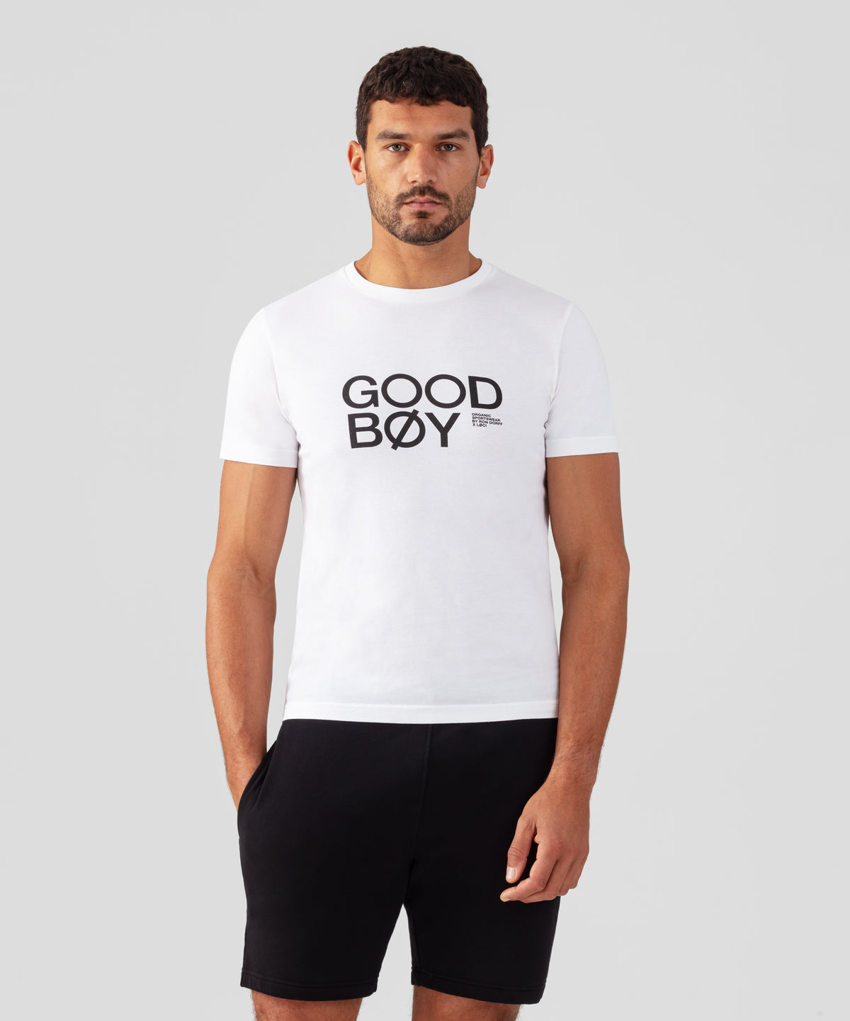RON DORFF x LØCI T-shirt en coton organique à imprimé GOOD BØY: Blanc