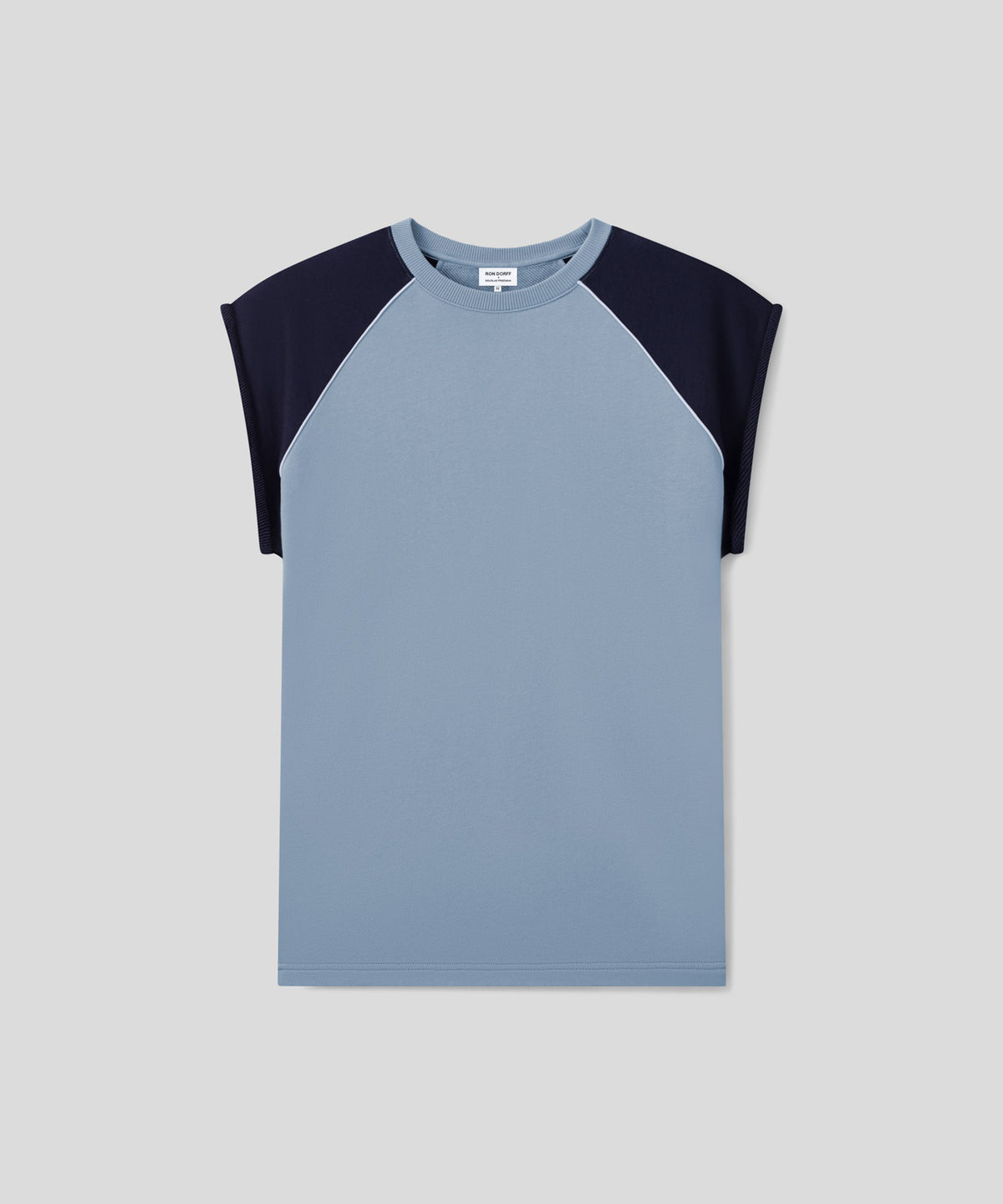 Organic Cotton Sleeveless Sweatshirt: Faded Denim