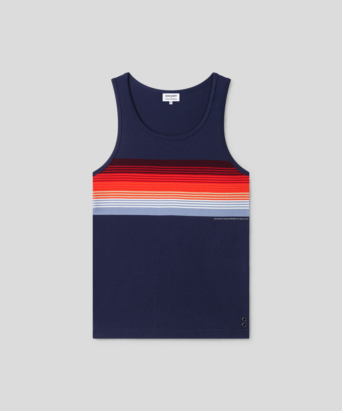 Organic Cotton Tank Top w. Chest Stripes: Navy