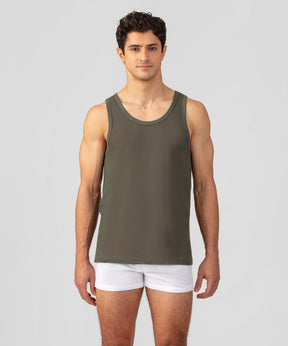 Mesh Tank Top: Military Green