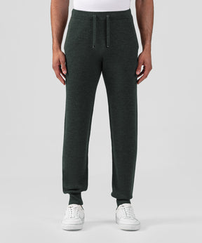Pantalon en laine côtelée: Kaki foncé