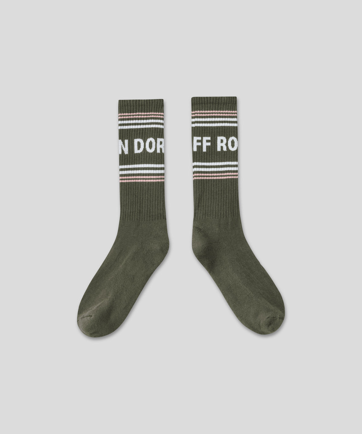 Sports Socks RD w. Stripes: Military Green