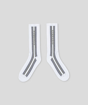 Chaussettes de sport avec bandes latérales: Blanc