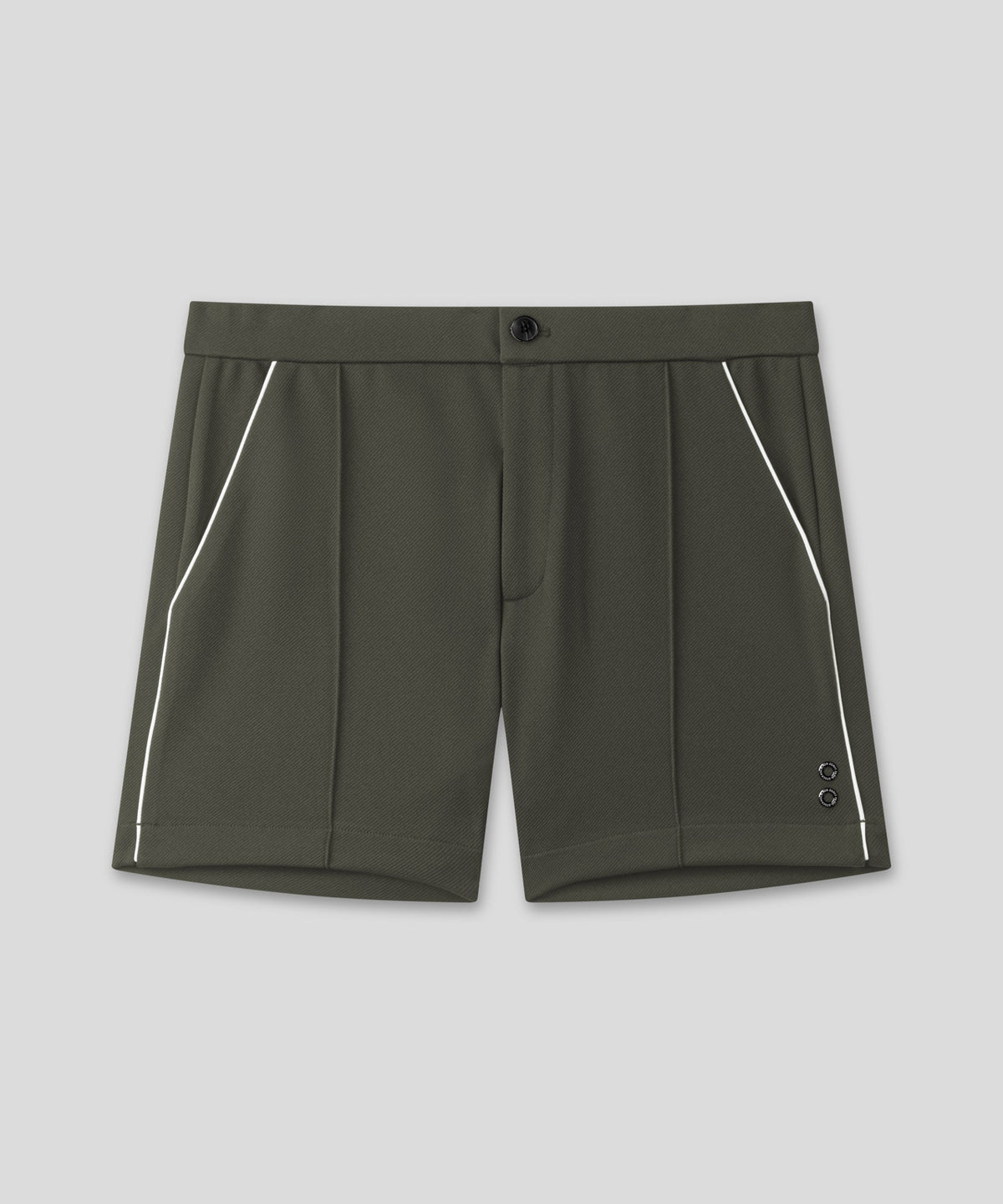 RD Tennis Shorts w. Piping: Dark Khaki