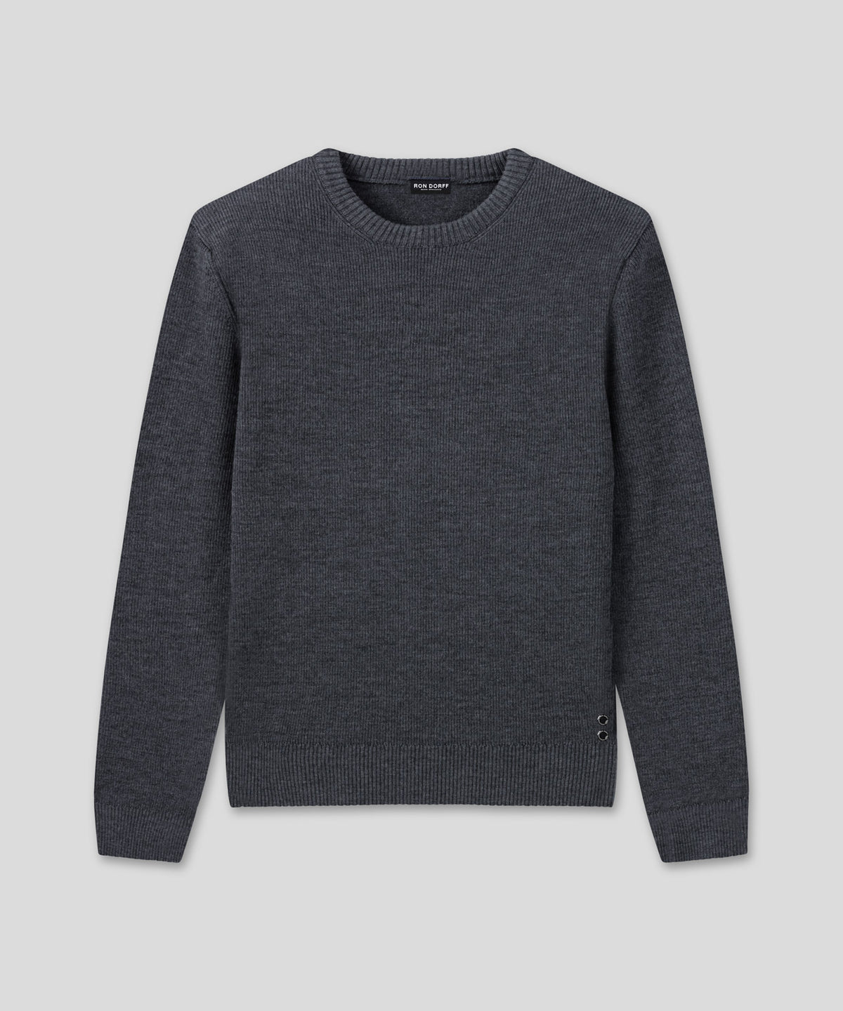 Pull en laine côtelé: Gris cosmique