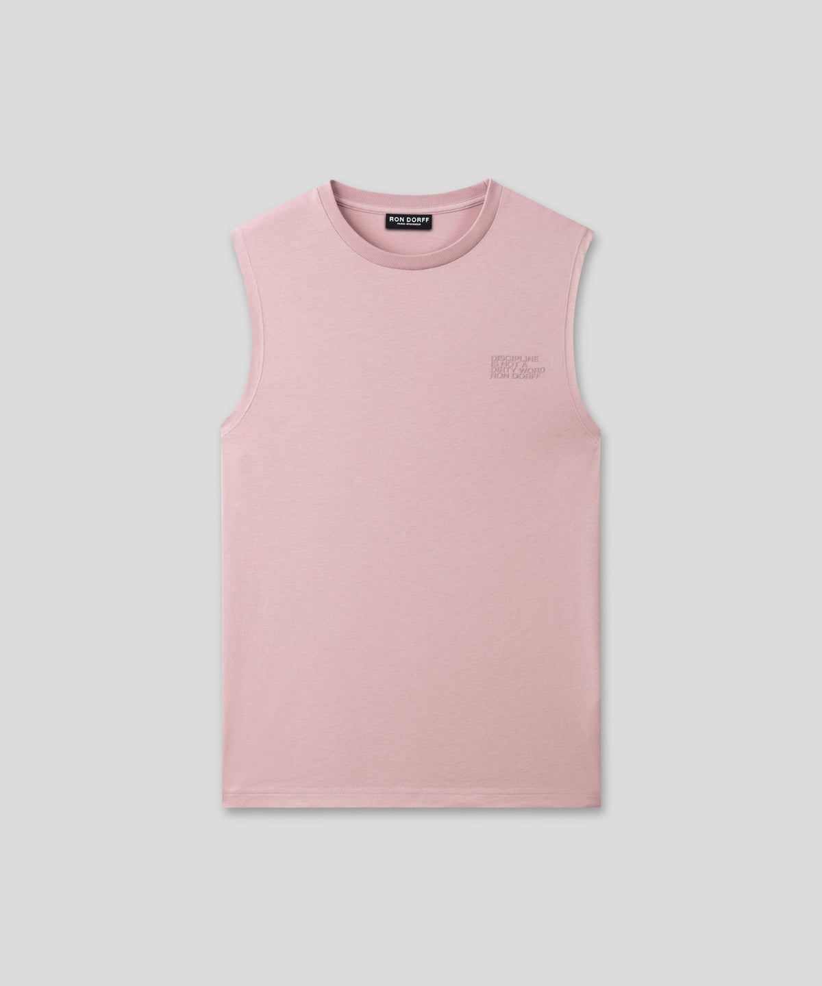 Organic Cotton Sleeveless T-Shirt Small Print "DISCIPLINE": Woodrose