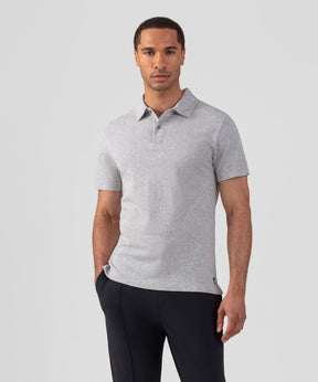 Polo en filet de coton: Gris chiné