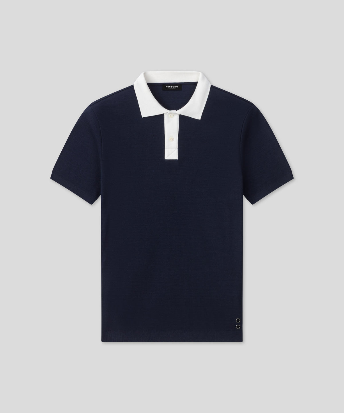 Polo en coton piqué premium: Bleu marine