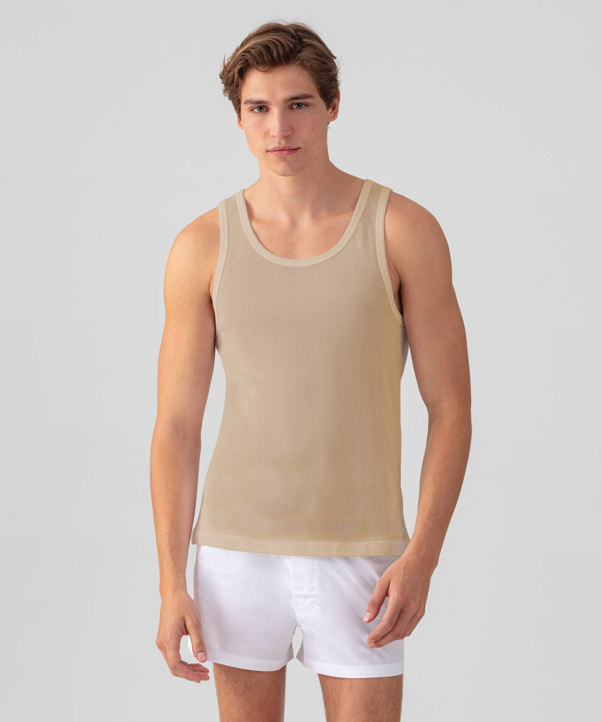 Mesh Tank Top: Nude