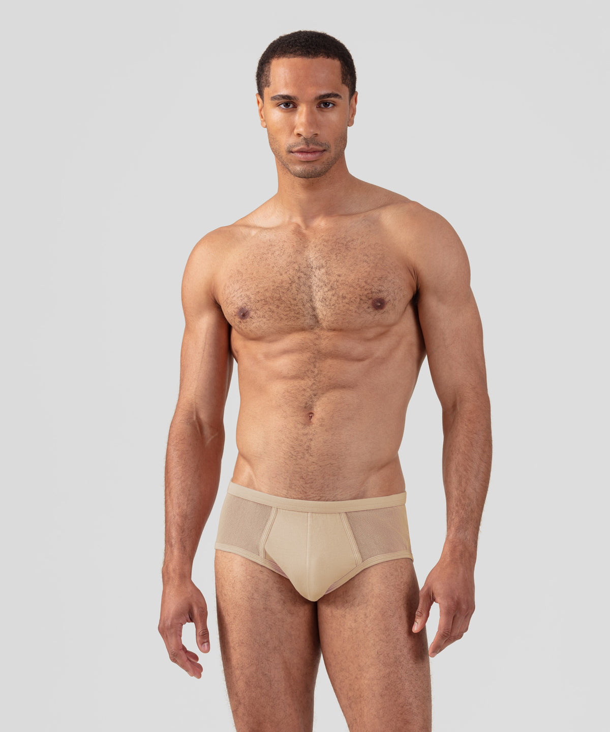 Slip Y-front en filet de coton: Nude