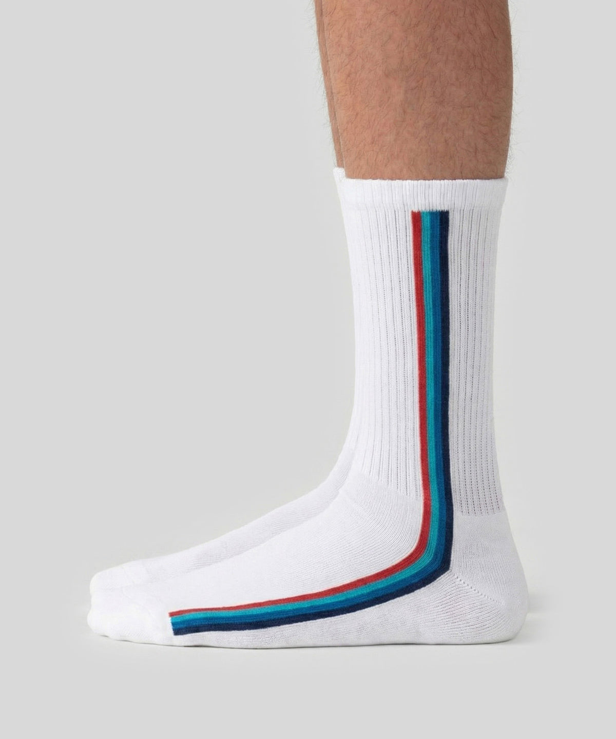 Sport Socks w. Side Lines: White