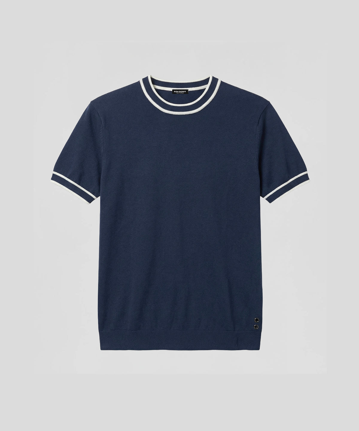 T-shirt en maille fine: Bleu marine