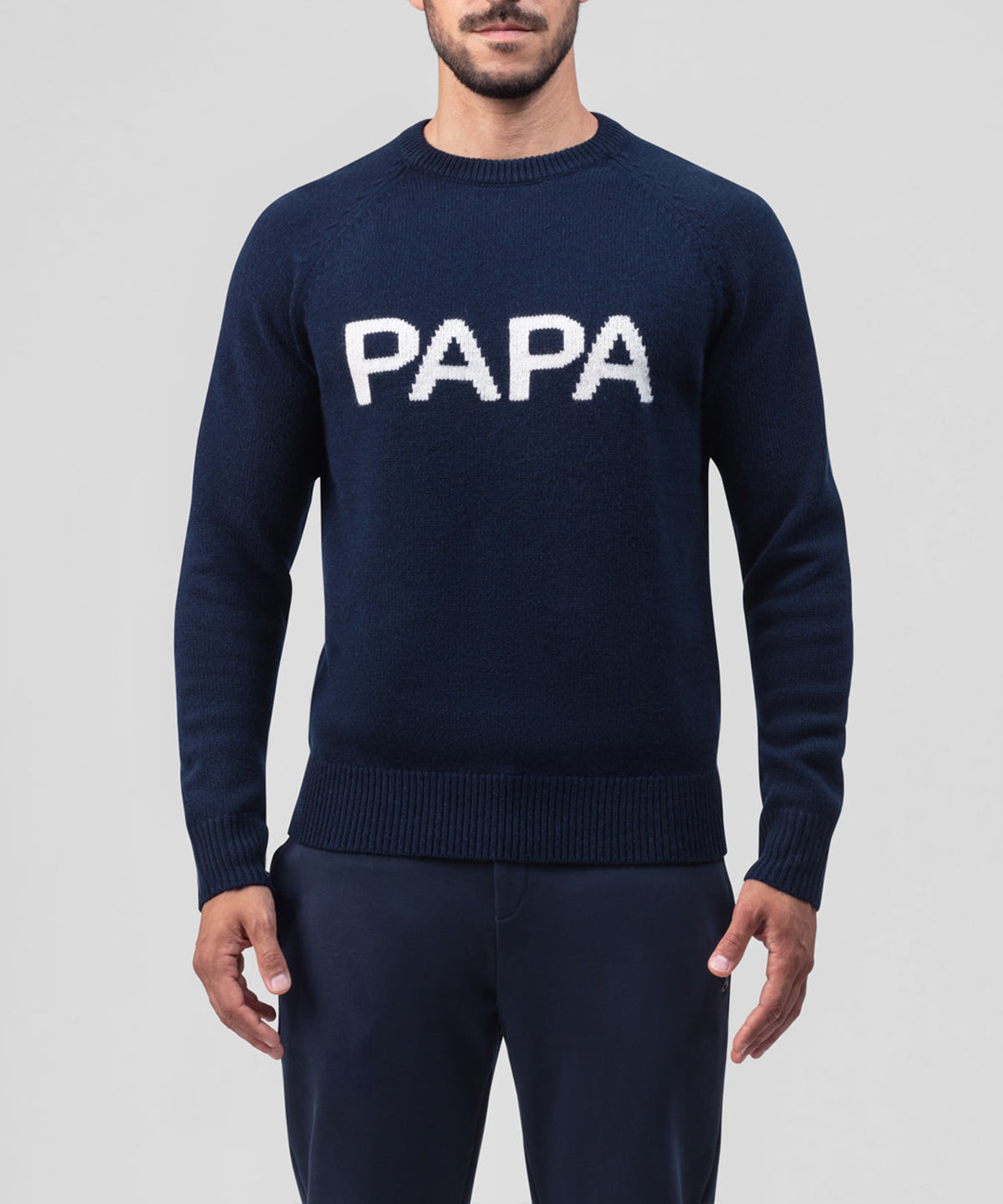 Nordic Wool Sweater "PAPA": Navy