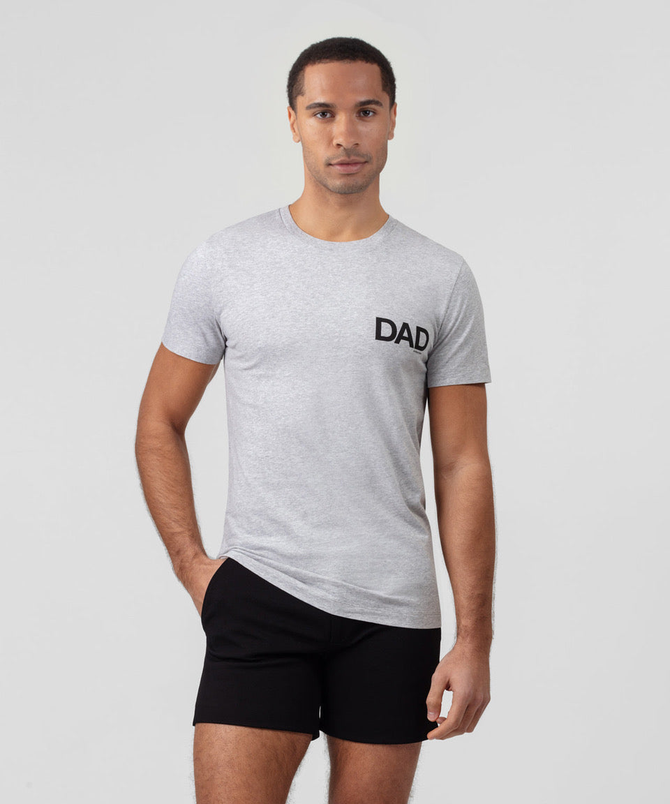 Organic Cotton T-Shirt "DAD": Heather Grey