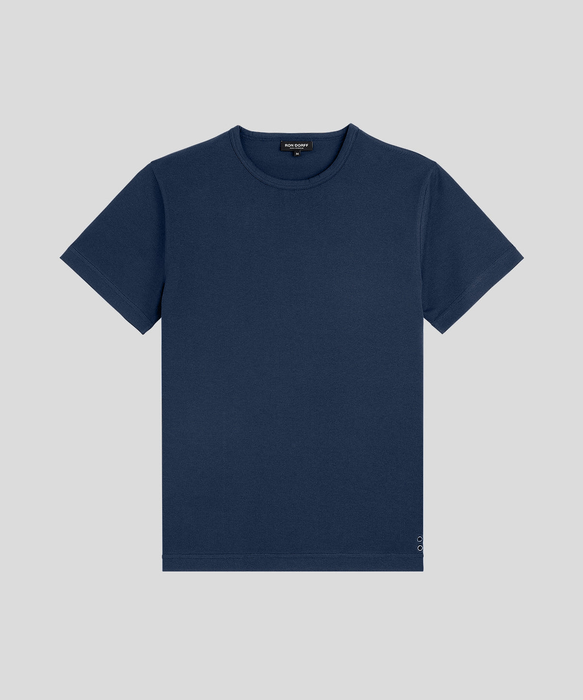 T-shirt col rond en coton: Bleu foncé