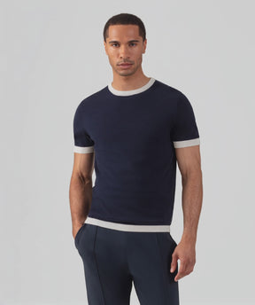 Knitted Sports T-Shirt: Navy