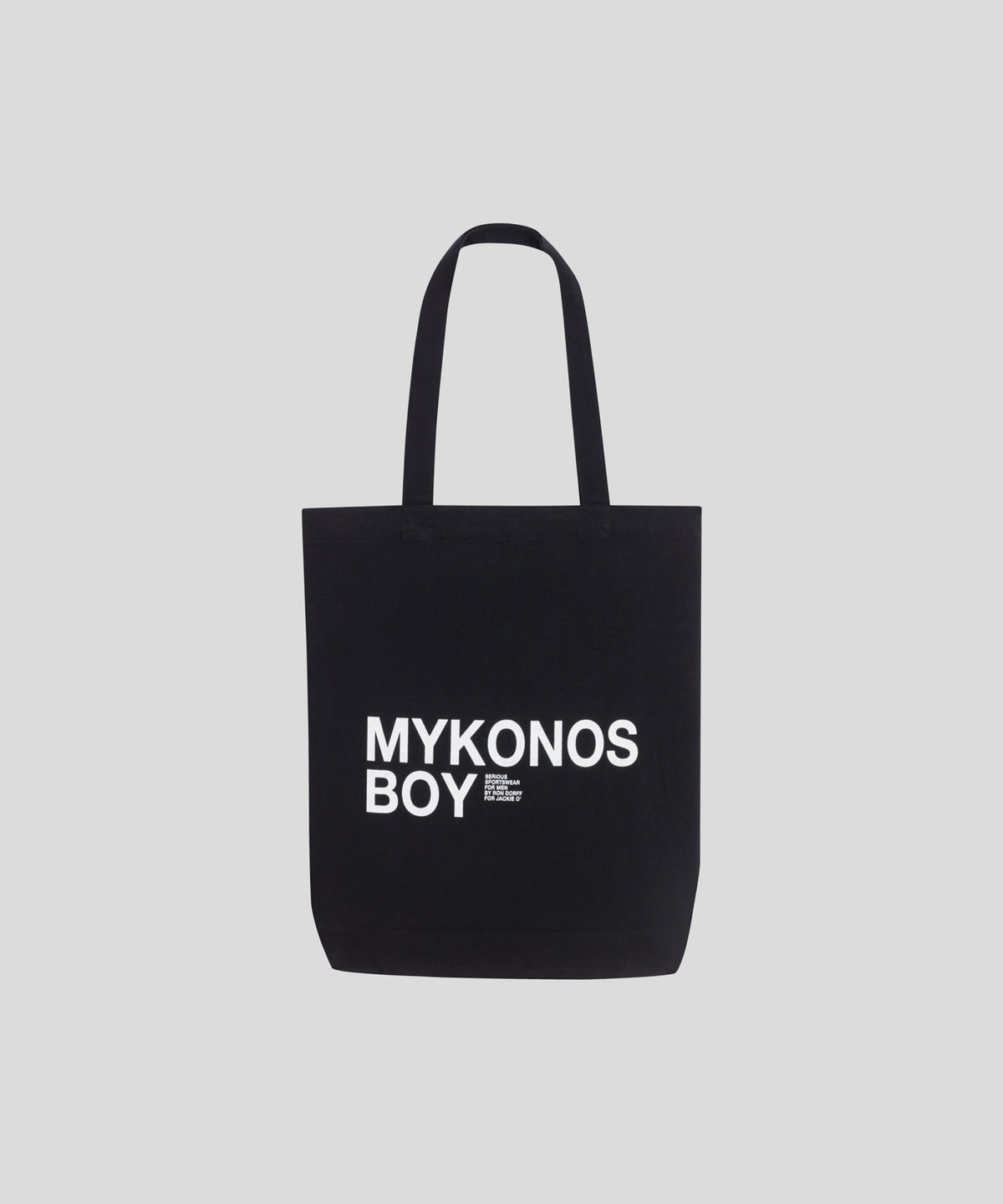 Sac en coton canevas à imprimé MYKONOS BOY: Noir