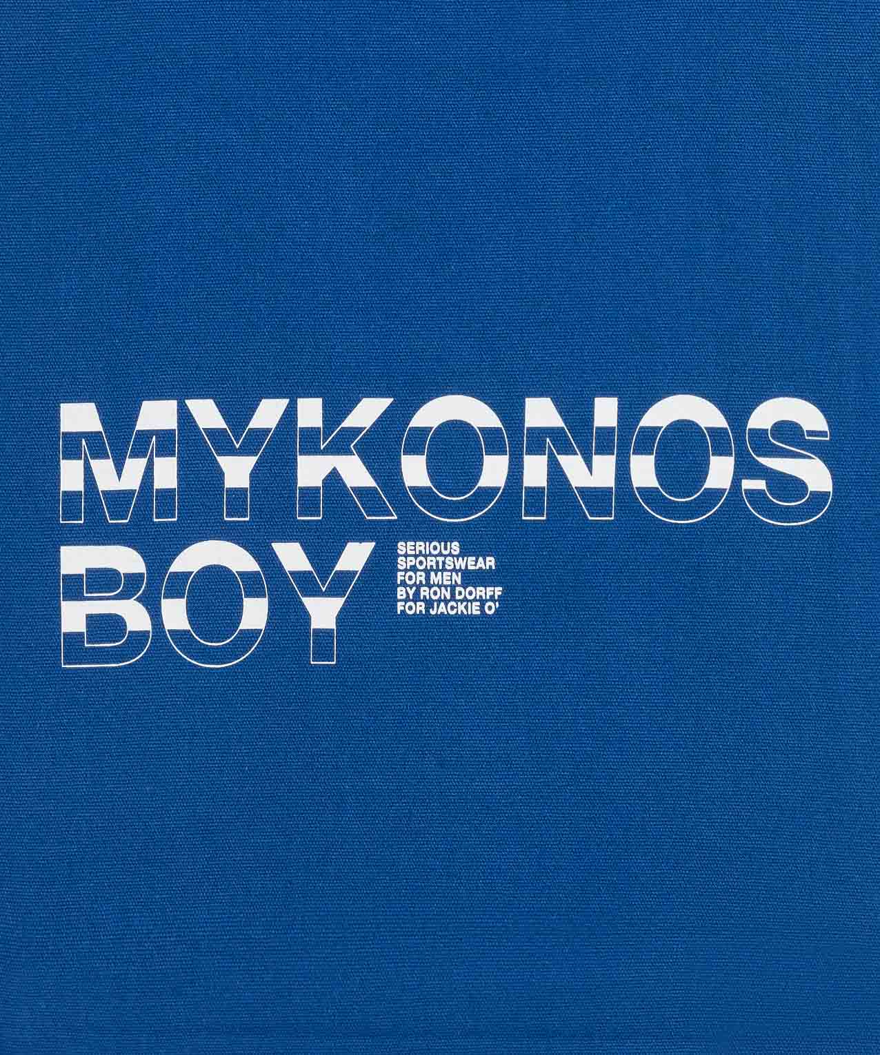Sac en coton canevas à imprimé MYKONOS BOY: Bleu grec
