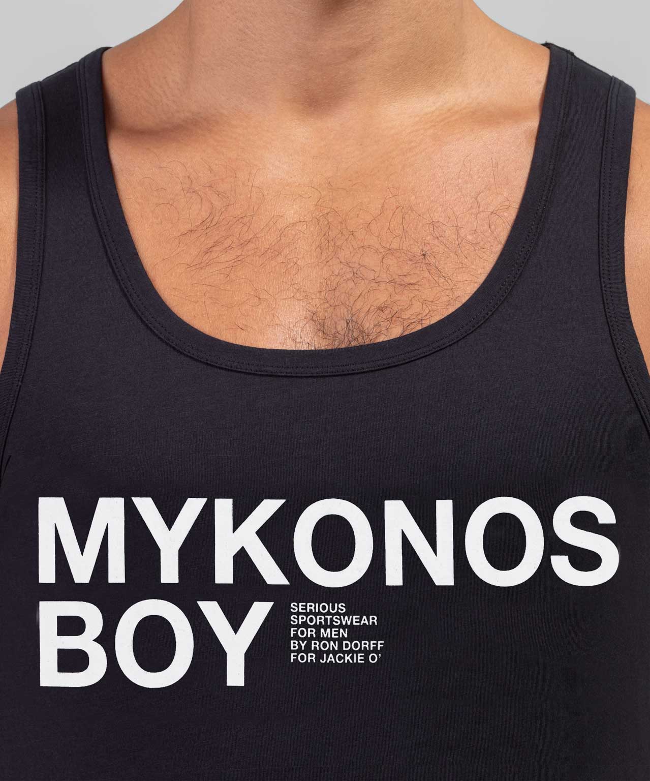 Débardeur en coton organique à imprimé MYKONOS BOY: Noir
