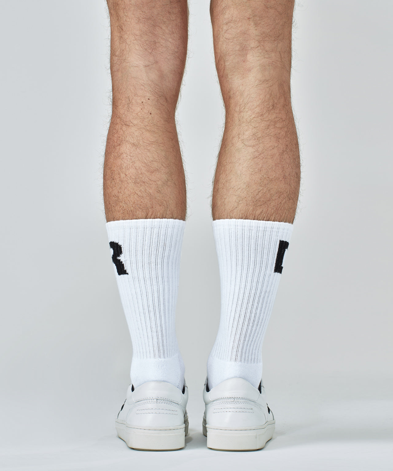 Chaussettes de sport en coton à imprimé RD: Blanc