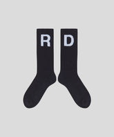 Chaussettes de sport en coton à imprimé RD: Noir
