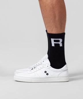 Chaussettes de sport en coton à imprimé RD: Noir