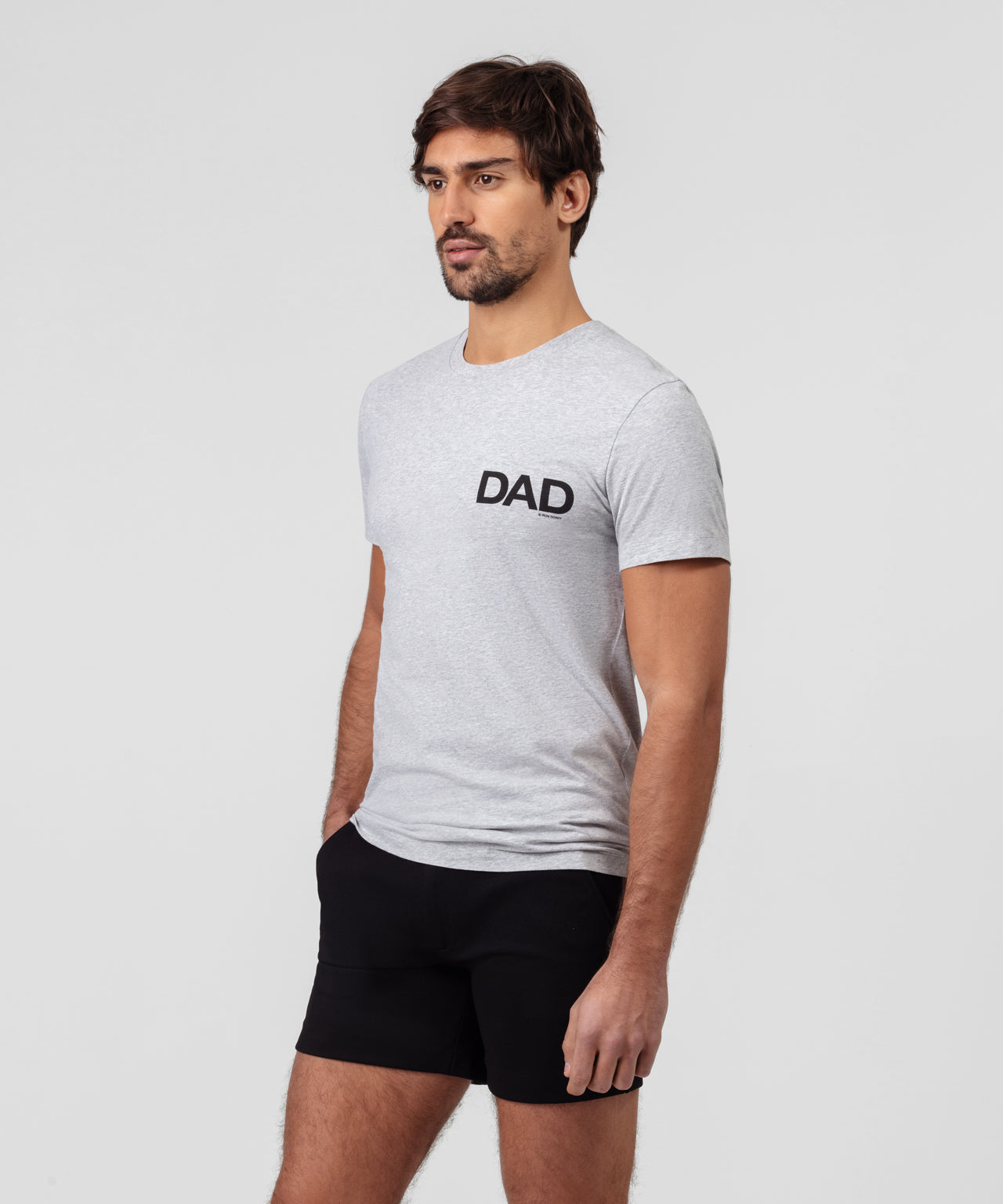 T-shirt en coton organique à imprimé DAD: Gris chiné
