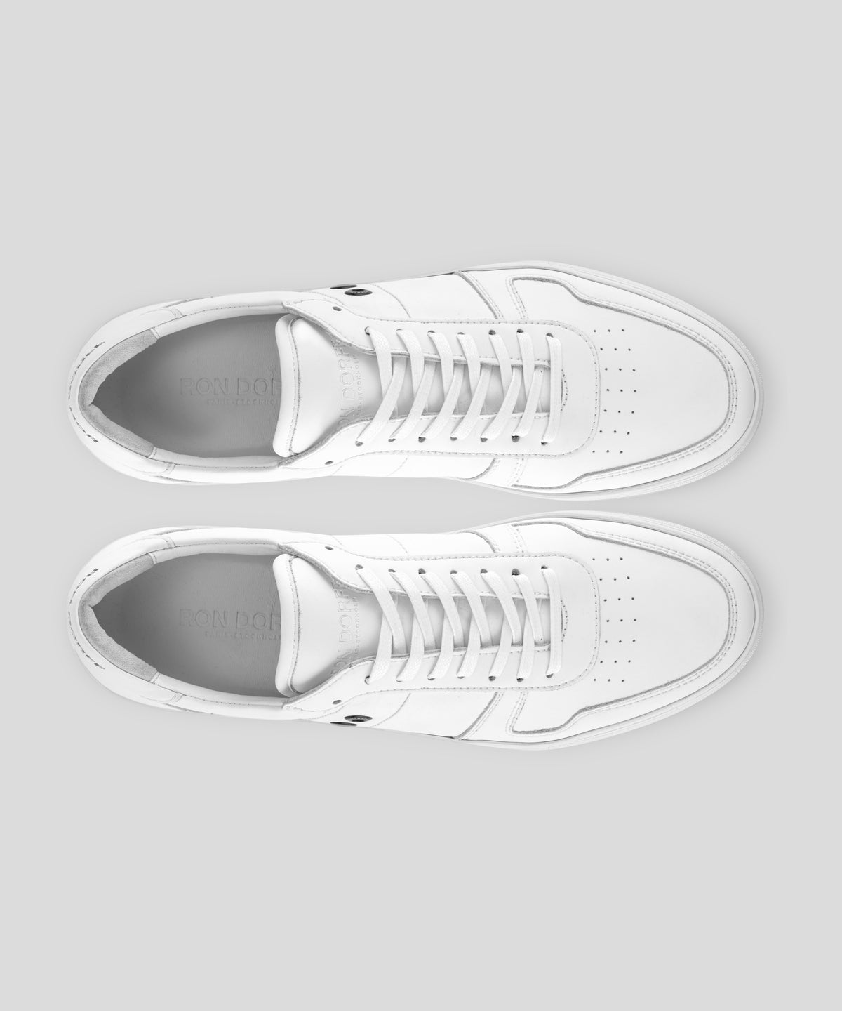 Chaussures de sport en cuir unis: Blanc
