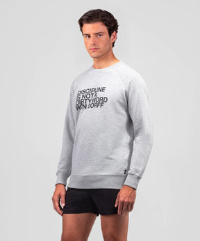 Sweatshirt en coton bio "DISCIPLINE": Gris chiné
