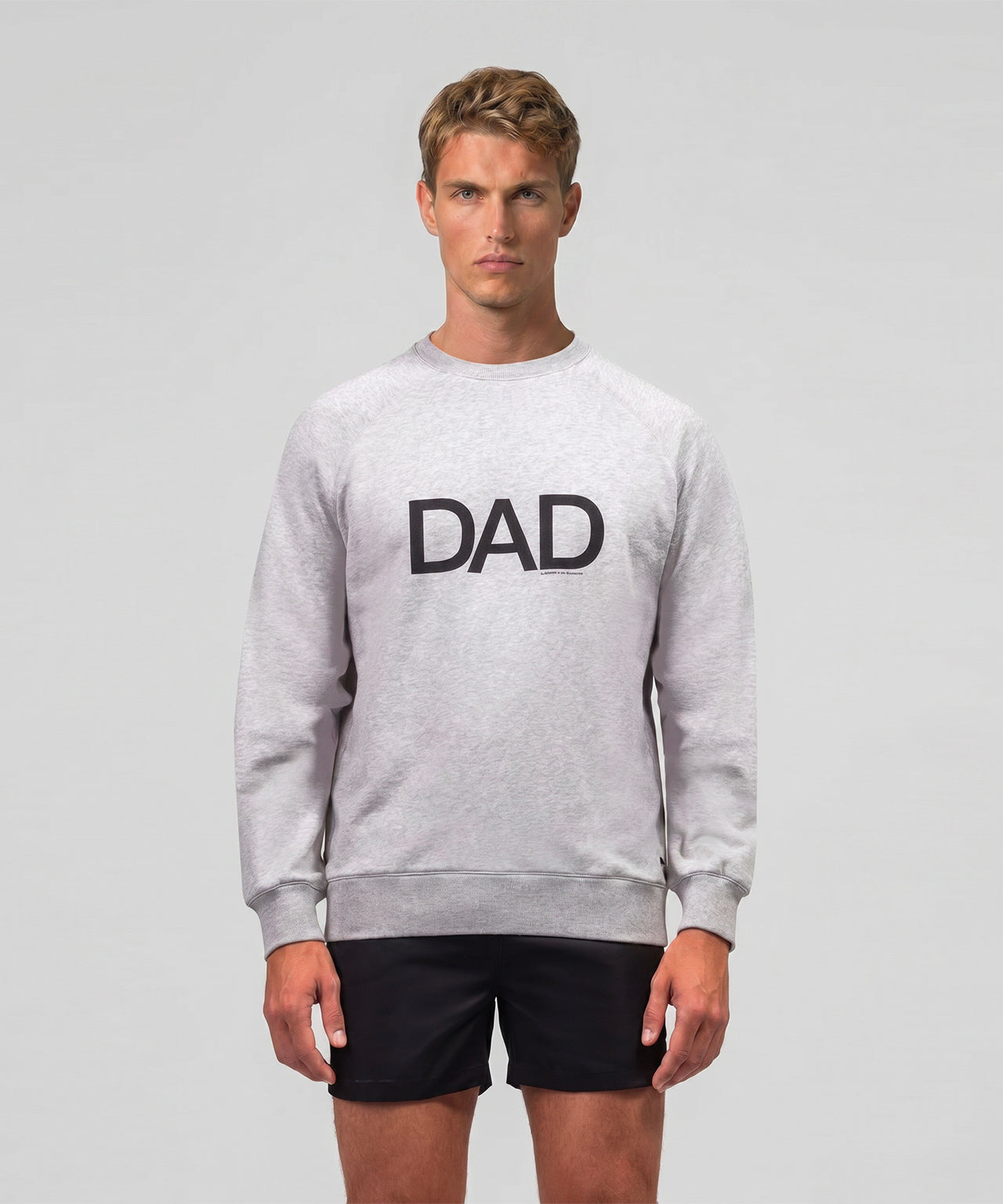 Sweatshirt en coton organique "DAD": Gris chiné