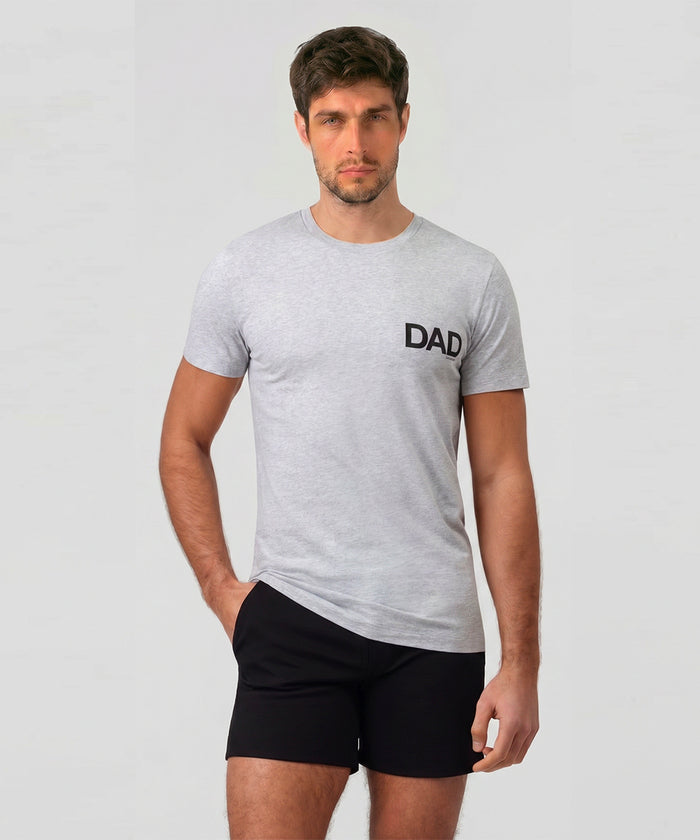 T-shirt en coton bio "DAD": Gris chiné