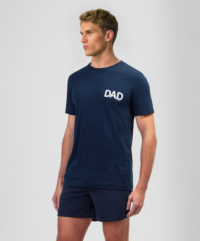 T-shirt en coton bio "DAD": Bleu marine