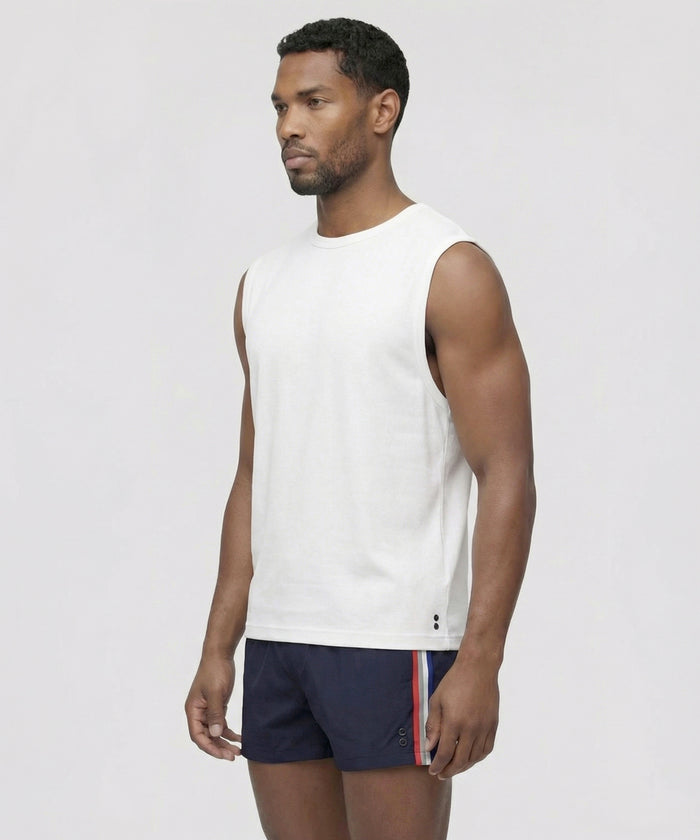 T-shirt Eyelet Edition sans manches: Blanc