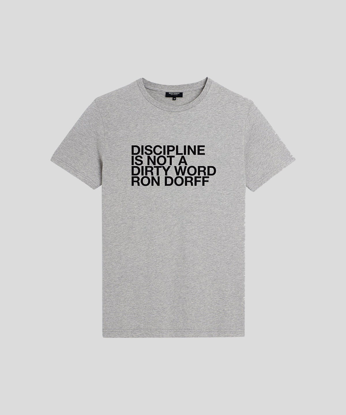 T-shirt en coton bio "DISCIPLINE": Gris chiné