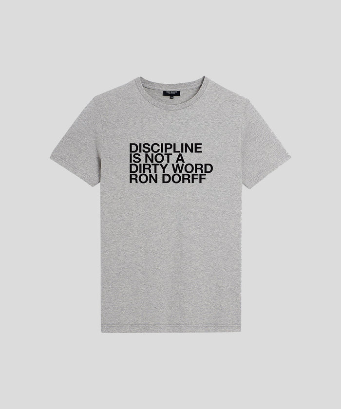 T-shirt en coton bio "DISCIPLINE": Gris chiné