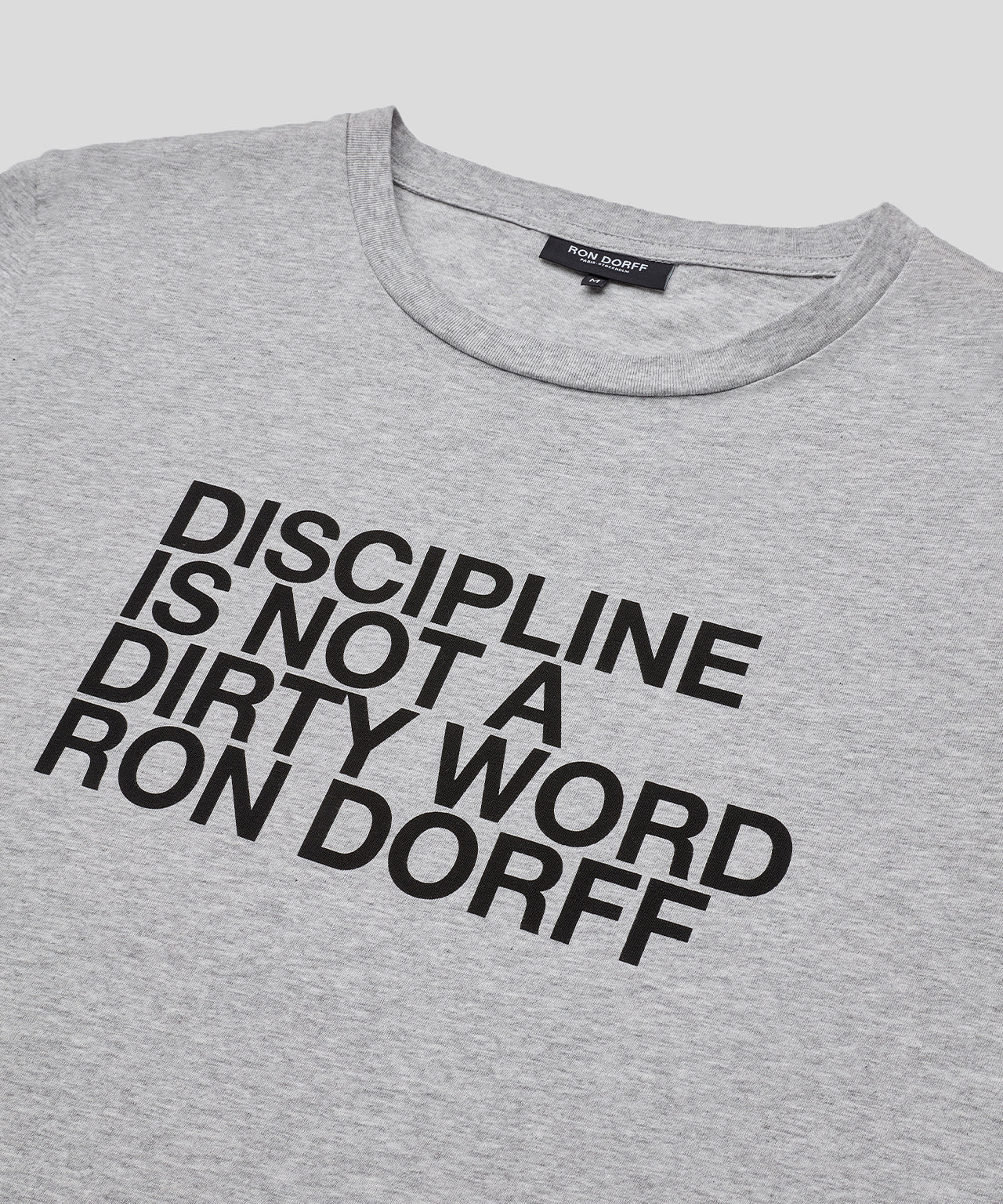 Organic Cotton T-Shirt "DISCIPLINE": Grey Melange