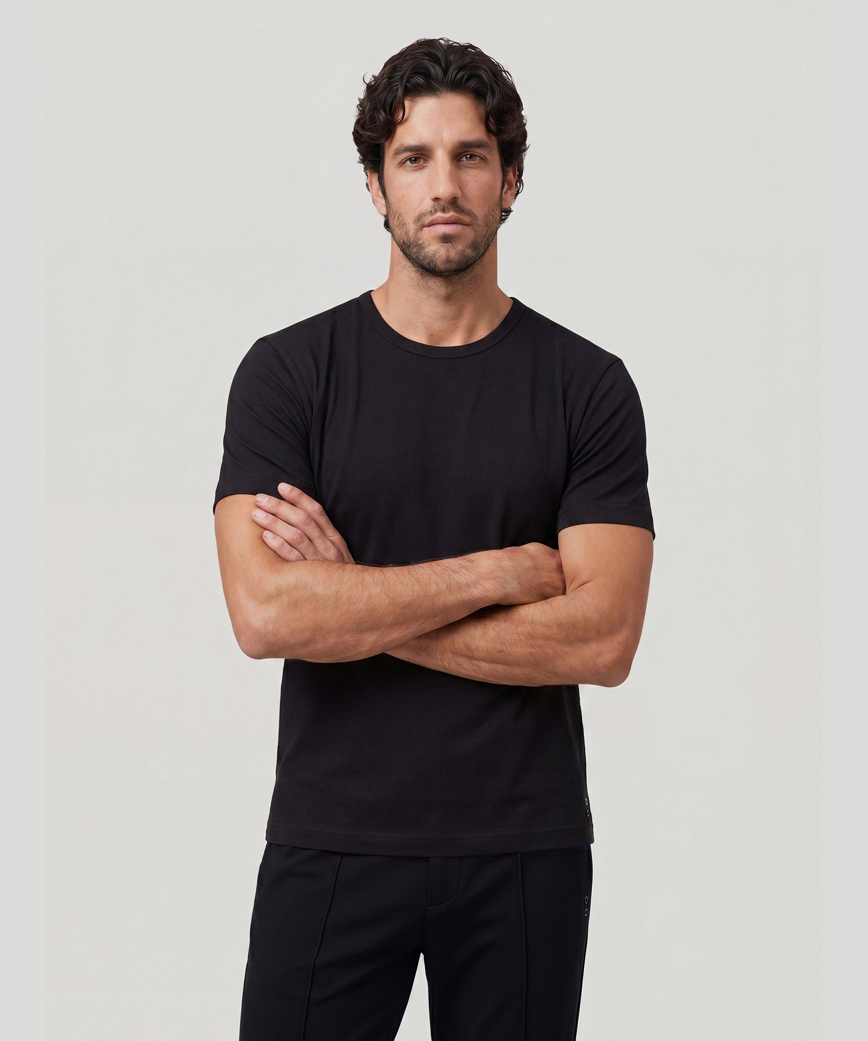 Crew Neck T-Shirt Eyelet Edition: Black