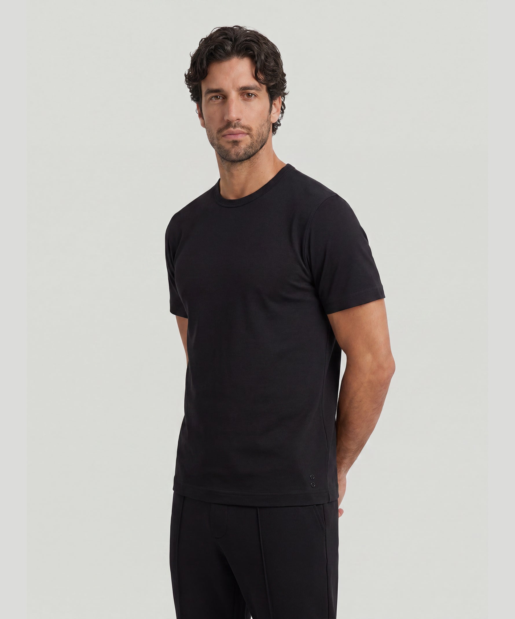 Crew Neck T-Shirt Eyelet Edition: Black